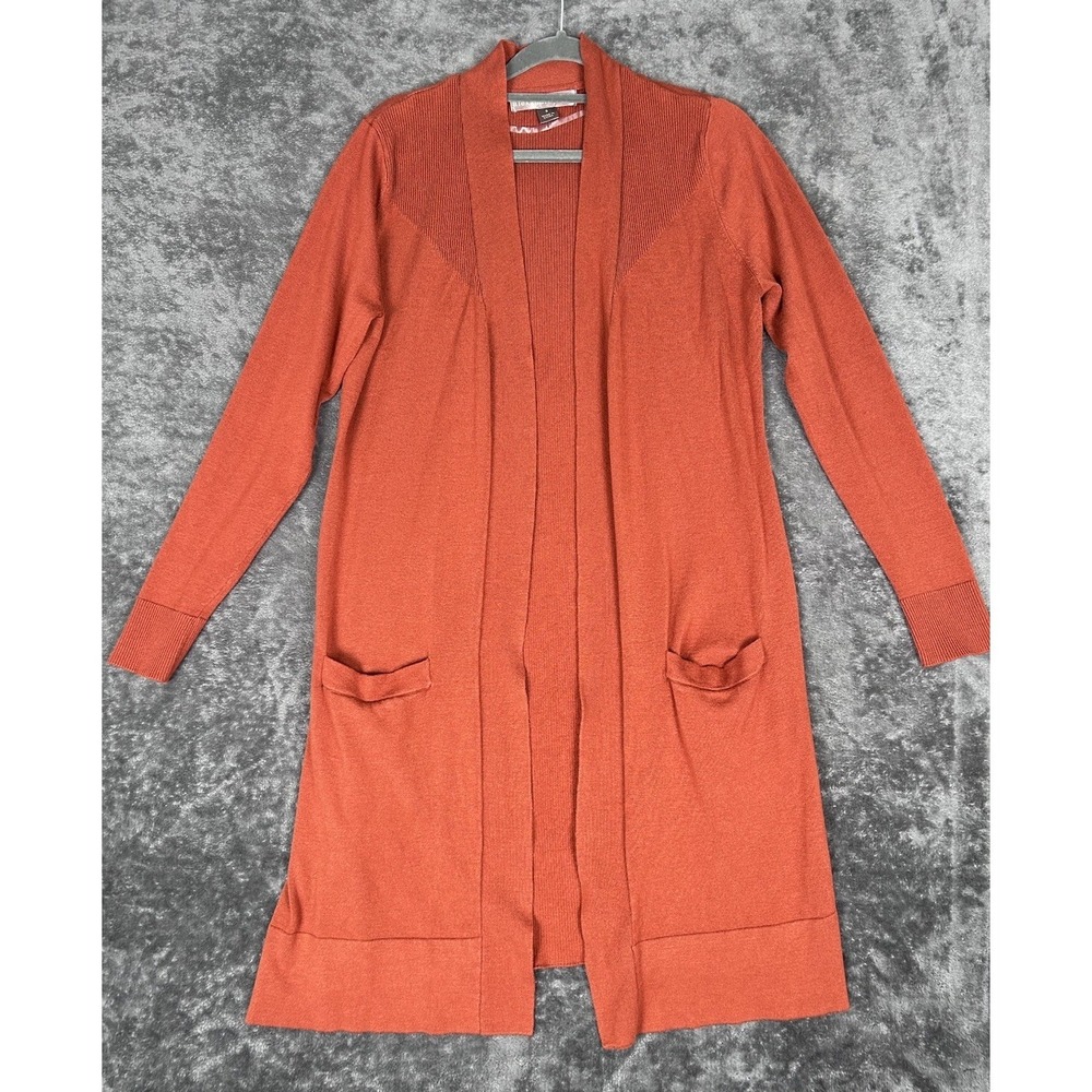 Alexandra + Oak Cardigan Sweater Long Duster w/Pockets Orange Size S